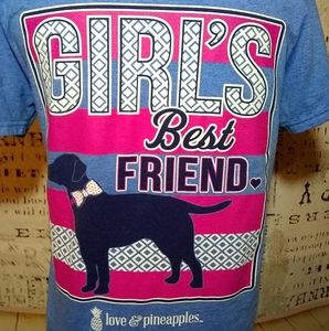 Love & Pineapples girl's best friend dog t-shirt S